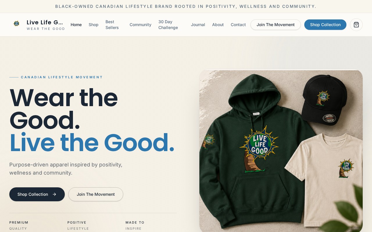 Live Life Good website design by Digital by Shae